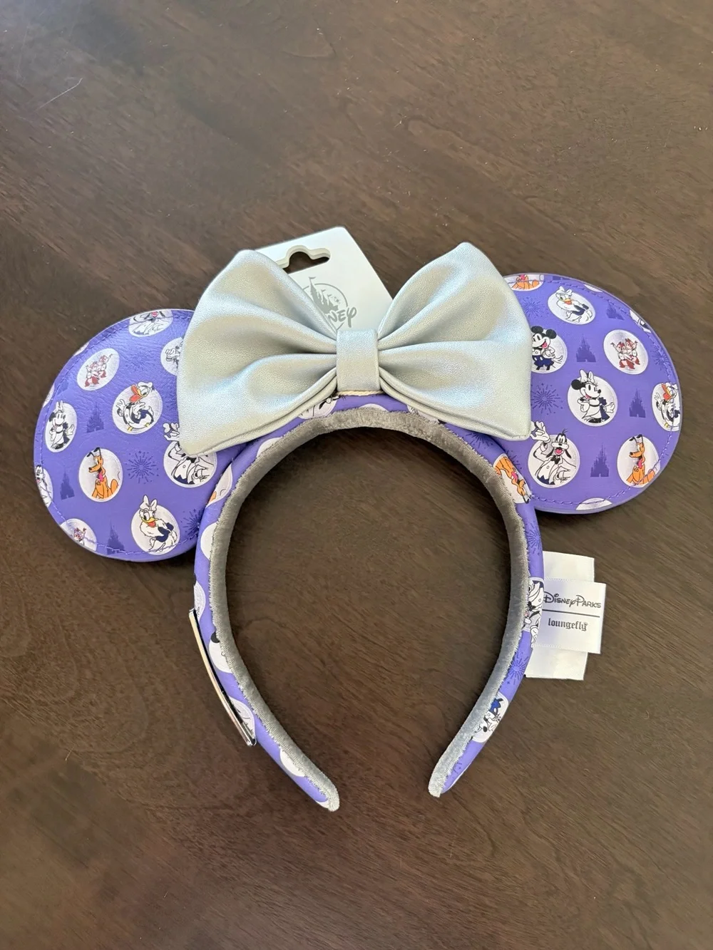 Disney Loungefly Purple 100 Year Headband with Platinum Bow